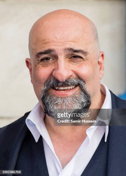 Omid Djalili attends the UK Premiere of "Mamma Mia! Here We Go Again" at Eventim Apollo on July 16, 2018 in London, England.