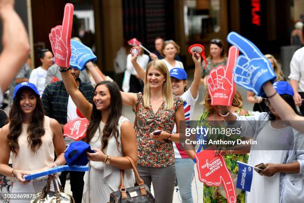 The crowd cheer as Phil Spencer speaks at Trinity Shopping as part of the Smart Energy GB campaign to inspire the nation to install a smart meter...