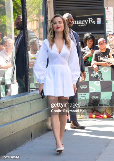 Actress Rebecca Rittenhouse is seen leaving aol live on July 19, 2018 in New York City.