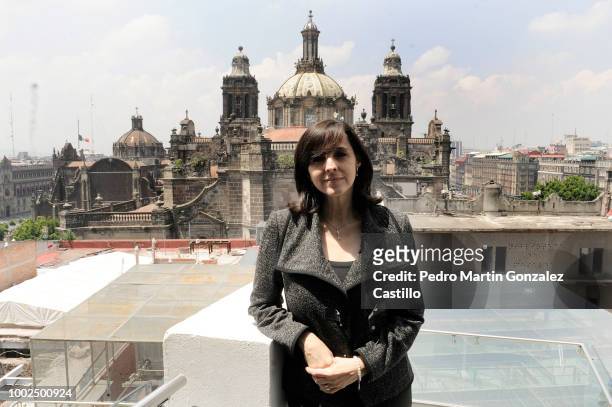 Laura Cors poses during the 'Hay Festival Queretaro 2018' press conference on July 17, 2018 in Mexico City, Mexico.