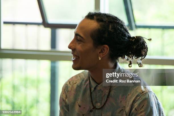 young men attending a group counselling session in queensland - australian training session stock pictures, royalty-free photos & images