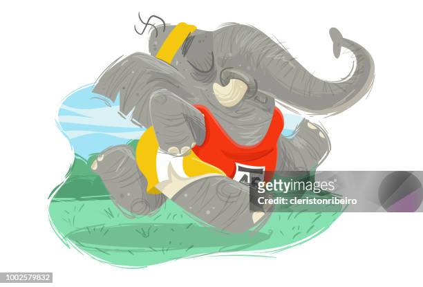 der elefant-läufer - disabled athlete stock-grafiken, -clipart, -cartoons und -symbole