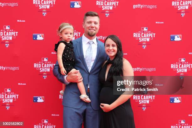 Blake Treinen of the Oakland Athletics and guests attend the 89th MLB All-Star Game, presented by MasterCard red carpet at Nationals Park on July 17,...