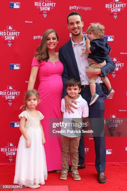 Charlie Morton of the Houston Astros and the American League and guests attend the 89th MLB All-Star Game, presented by MasterCard red carpet at...