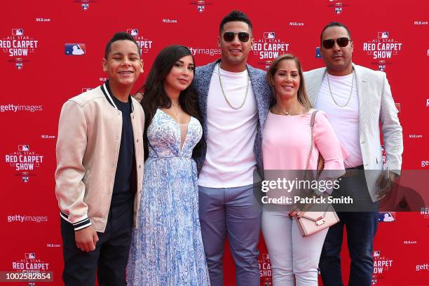 Gleyber Torres of the New York Yankees and guests attend the 89th MLB All-Star Game, presented by MasterCard red carpet at Nationals Park on July 17,...