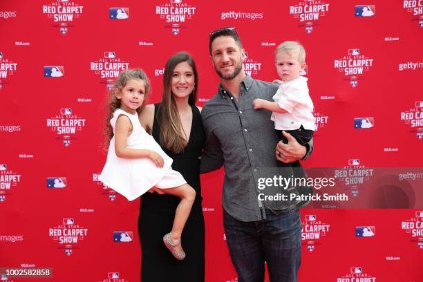 Yan Gomes of the Cleveland Indians and the American League and guests attend the 89th MLB All-Star Game, presented by MasterCard red carpet at...