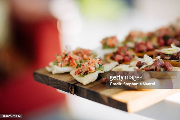 bruschetta - canape stock pictures, royalty-free photos & images