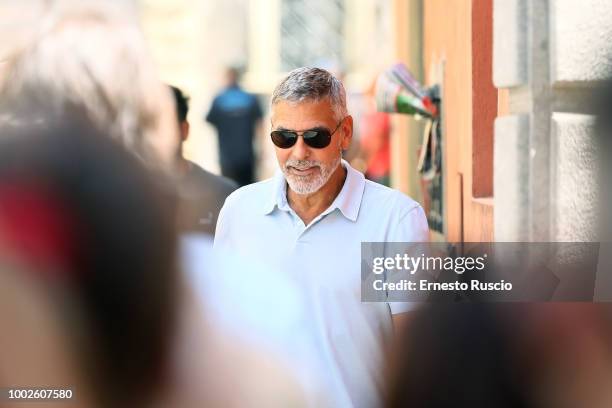 Actor/director George Clooney is seen on set filming 'Catch 22' on July 20, 2018 in Sutri, Viterbo, Italy.