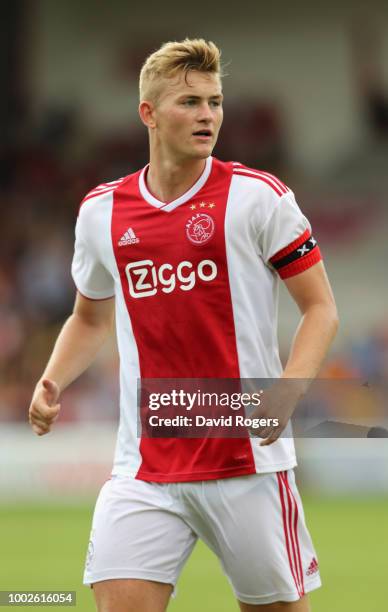 Matthijs de Ligt of Ajax looks on during the pre seaon friendly match between Wolverhampton Wanderers and Ajax at the Banks' Stadium on July 19, 2018...