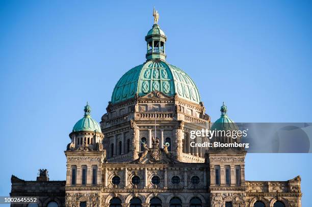 The British Columbia Parliament buildings stand in Victoria, British Columbia, Canada, on Friday, July 13, 2018. Canadian tourism spending rose 0.2%...