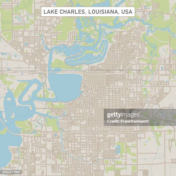 lake charles louisiana us city street map - lake charles stock illustrations