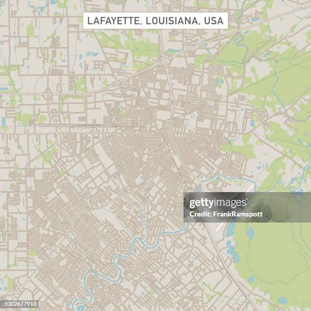 lafayette louisiana us city street map - lafayette louisiana stock illustrations