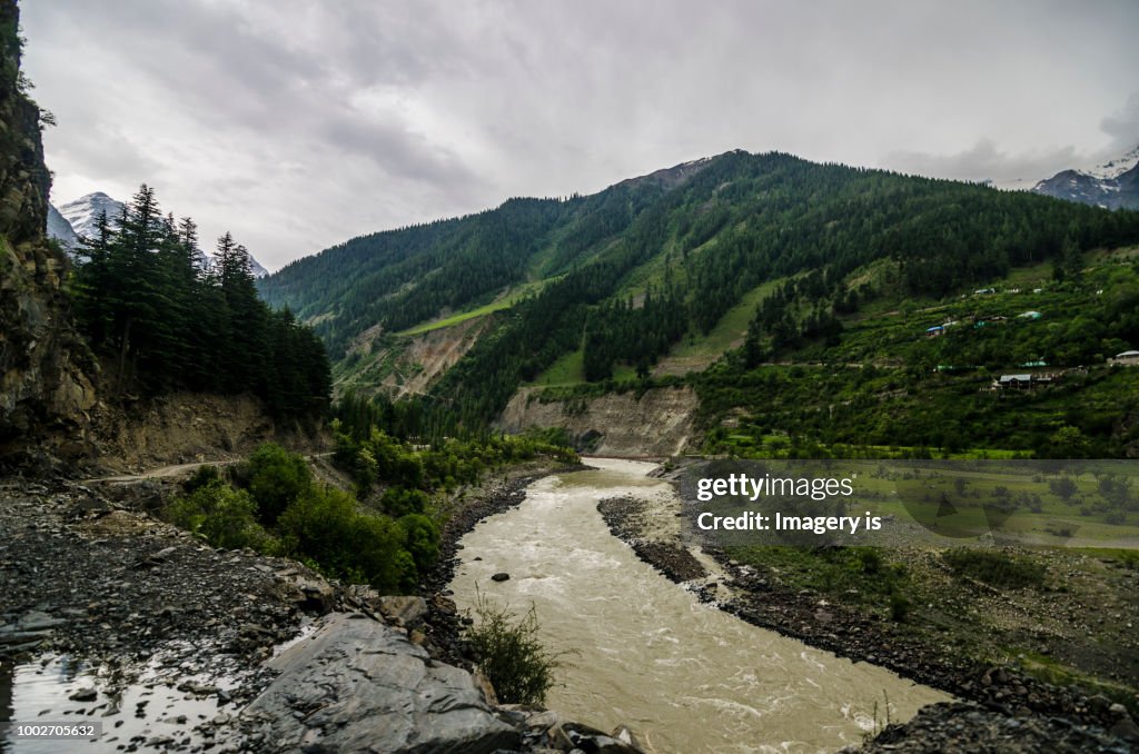 Mountain river in Himalayas, The Chenab