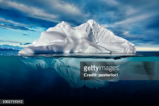 Iceberg With Above And Underwater View Taken In Greenland High-Res ...