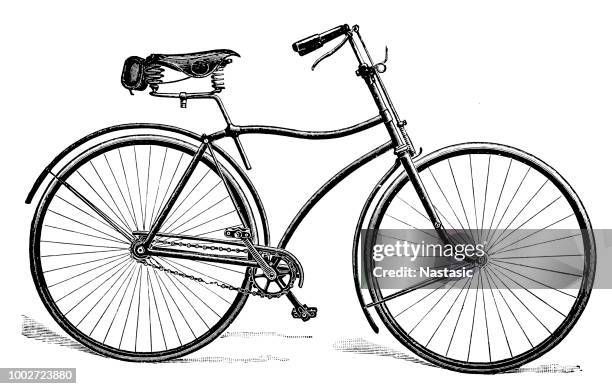 old bicycle - vintage bicycle stock illustrations