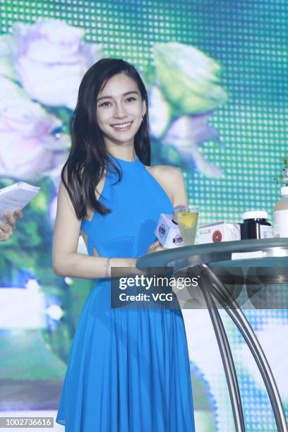 Actress Angelababy attends the Bio-E event on July 18, 2018 in Shanghai, China.