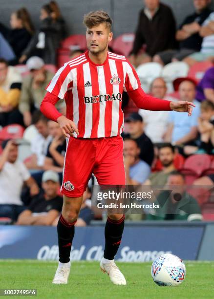 Ethan Robson of Sunderland during a Pre-Season friendly match between Grimsby Town and Sunderland AFC at Blundell Park on July 17, 2018 in Grimsby,...