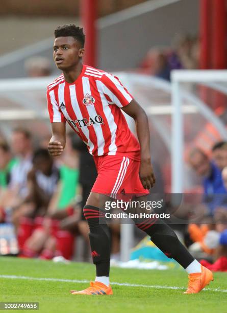 Bali Mumba of Sunderland during a Pre-Season friendly match between Grimsby Town and Sunderland AFC at Blundell Park on July 17, 2018 in Grimsby,...