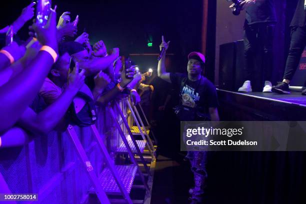 Rapper Ski Mask the Slump God performs onstage during the 2018 XXL Magazine Freshman Class concert at The Novo by Microsoft on July 19, 2018 in Los...