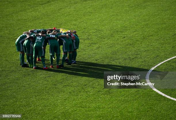 Dundalk , Ireland - 19 July 2018; Levadia players prior to the UEFA Europa League 1st Qualifying Round Second Leg match between Dundalk and Levadia...