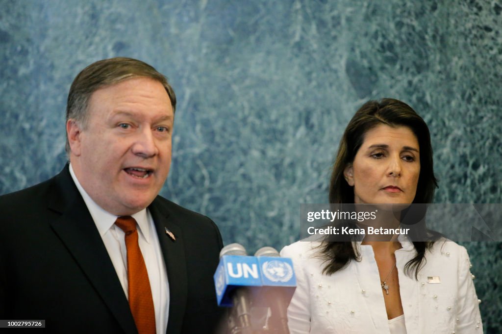 Secretary Of State Pompeo Visits The UN For Meetings