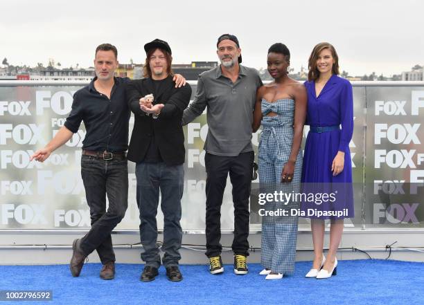 Andrew Lincoln, Norman Reedus, Lauren Cohan, Danai Gurira, and Jeffrey Dean Morgan attend 'The Walking Dead' Photo Call during Comic-Con...