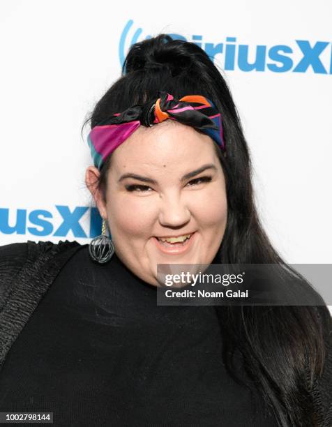 Singer Netta Barzilai visits the SiriusXM Studios on July 20, 2018 in New York City.