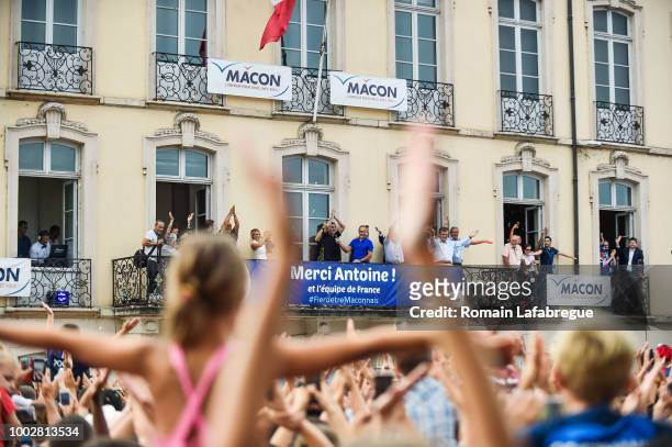 Antoine Griezmann celebrates France victory in World Cup in his hometown on July 20, 2018 in Macon, France.