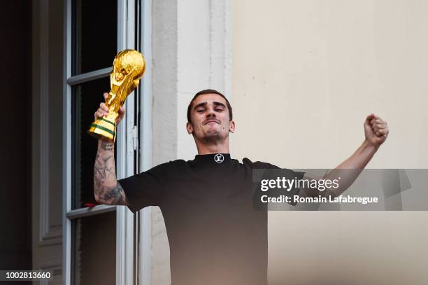 Antoine Griezmann celebrates France victory in World Cup in his hometown on July 20, 2018 in Macon, France.