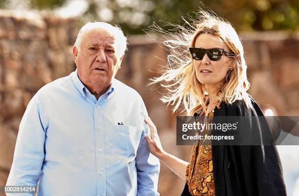 Marta Ortega and Amancio Ortega attend during CSI Casas Novas Horse Jumping Competition on July 20, 2018 in A Coruna, Spain.