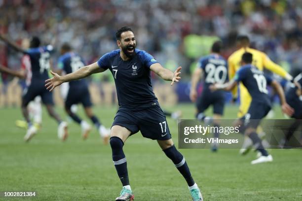 Adil Rami of France during the 2018 FIFA World Cup Russia Final match between France and Croatia at the Luzhniki Stadium on July 15, 2018 in Moscow,...