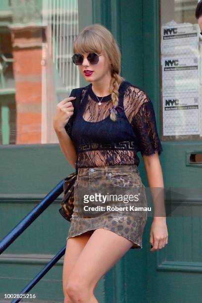 Taylor Swift seen out and about in Manhattan on July 20, 2018 in New York City.