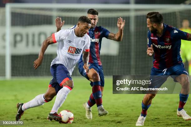 Jordon Ibe of Bournemouth during the pre-season friendly between AFC Bournemouth and Levante at the La Manga Club Football Centre on July 20, 2018 in...