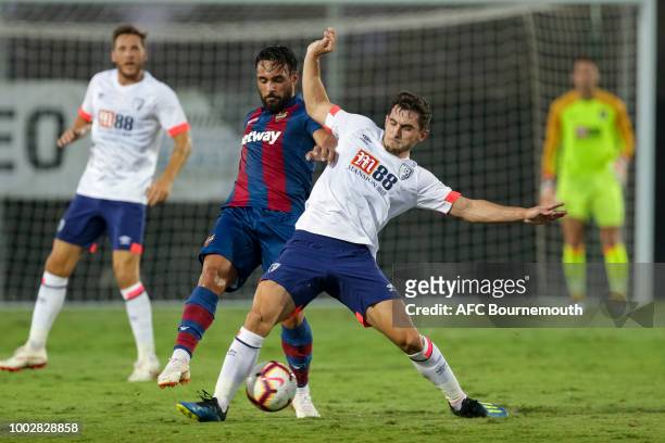 Lewis Cook of Bournemouth during the pre-season friendly between AFC Bournemouth and Levante at the La Manga Club Football Centre on July 20, 2018 in...