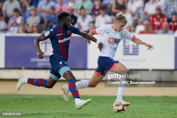 David Brooks of Bournemouth during the pre-season friendly between AFC Bournemouth and Levante at the La Manga Club Football Centre on July 20, 2018...