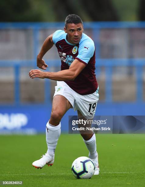 Jon Walters of Burnley in action during a pre-season friendly match between Curzon Ashton and Burnley at Tameside Stadium on July 20, 2018 in Ashton...