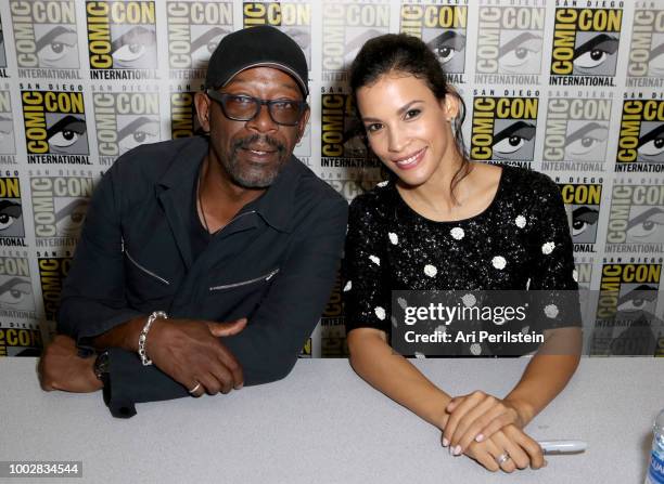 Lennie James and Danay Garcia attend the 'Fear the Walking Dead' autograph signing with AMC during Comic-Con International 2018 at San Diego...