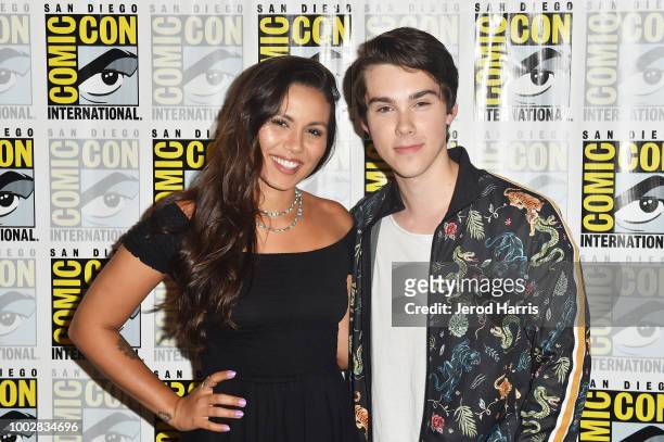 Olivia Olson and Jeremy Shada attend the 'Adventure Time' Press Line during Comic-Con International 2018 at Hilton Bayfront on July 20, 2018 in San...
