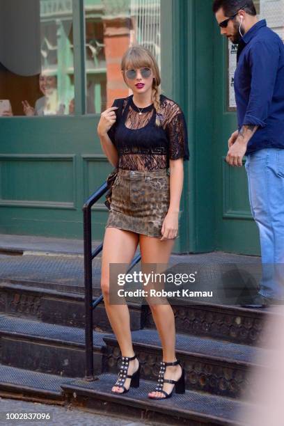 Taylor Swift seen out and about in Manhattan on July 20, 2018 in New York City.