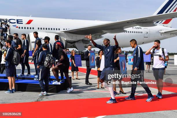 Paul Pogba of France during the arrival at Airport Roissy Charles de Gaulle on July 16, 2018 in Paris, France.