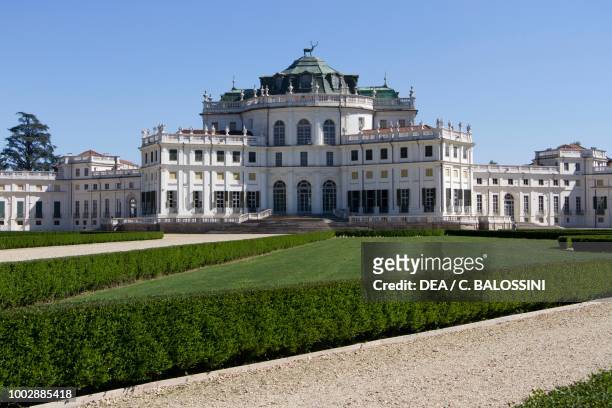 Exteriors of the Hunting residence , as seen from the gardens, by Filippo Juvarra , Stupinigi, Piedmont, Italy, 18th century.