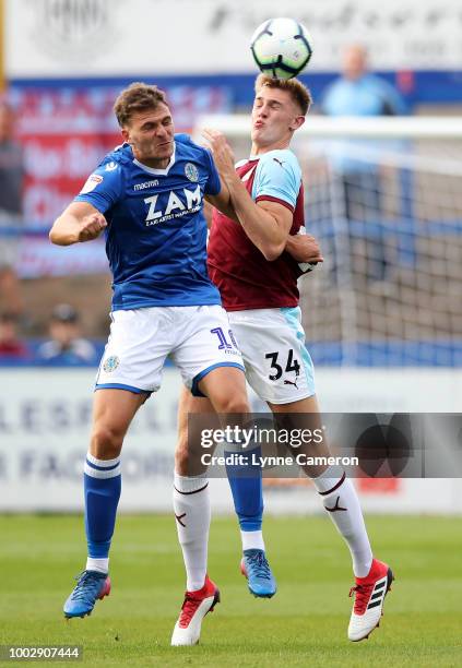 Jimmy Dunn of Burnley and Harry smith of Macclesfield Town during the Pre-Season Friendly between Macclesfield Town and Burnley at Moss Rose on July...