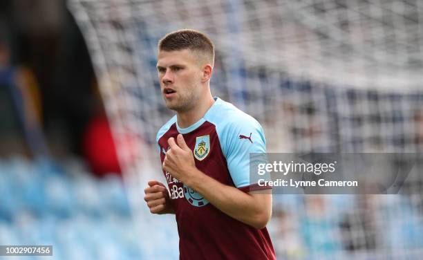 Johann Berg Gudmundsson of Burnley during the Pre-Season Friendly between Macclesfield Town and Burnley at Moss Rose on July 20, 2018 in Blackburn,...