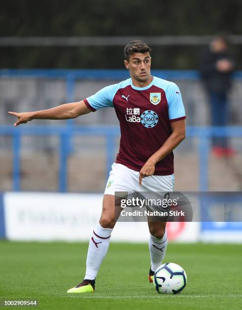 Matt Lowton of Burnley in action during a pre-season friendly match between Curzon Ashton and Burnley at Tameside Stadium on July 20, 2018 in Ashton...