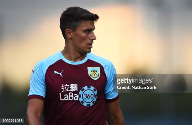Matt Lowton of Burnley looks on during a pre-season friendly match between Curzon Ashton and Burnley at Tameside Stadium on July 20, 2018 in Ashton...