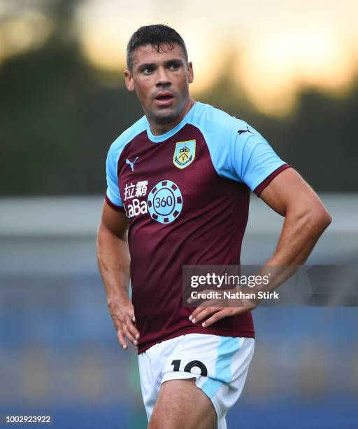 Jon Walters of Burnley looks on during a pre-season friendly match between Curzon Ashton and Burnley at Tameside Stadium on July 20, 2018 in Ashton...