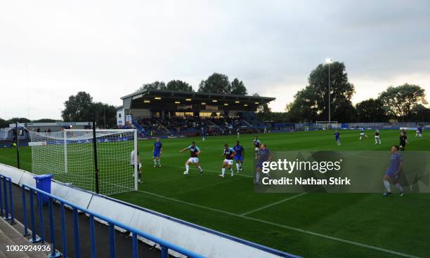 General view of the Tameside Stadium during a pre-season friendly match between Curzon Ashton and Burnley at Tameside Stadium on July 20, 2018 in...