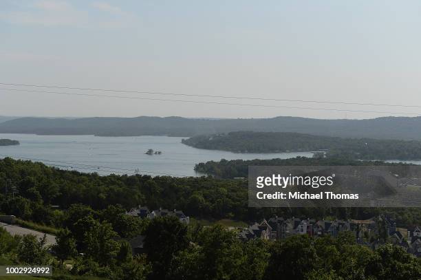 An overall of Table Rock Lake is seen on July 20, 2018 in Branson, Missouri. Table Rock Lake was the sight of a Ride The Ducks Tours Duck Boat...