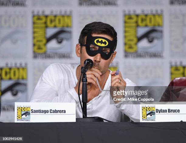 Dylan Bruce speaks onstage at Entertainment Weekly's Brave Warriors Panel during Comic-Con International 2018 at San Diego Convention Center on July...