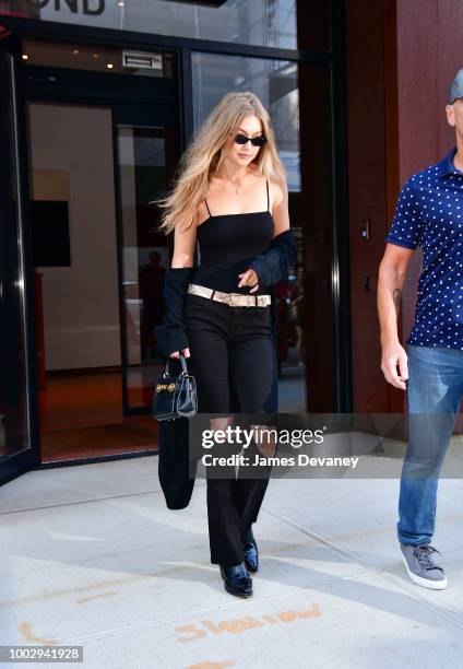 Gigi Hadid seen on the streets of Manhattan on July 20, 2018 in New York City.